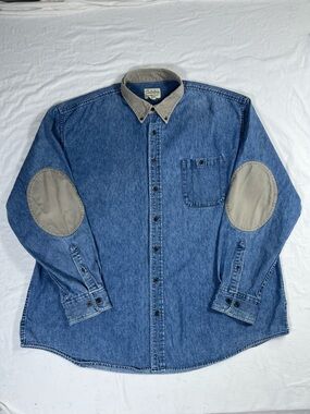 Cabela’s 2XL Jean Long Sleeve Button Down Elbow Patches